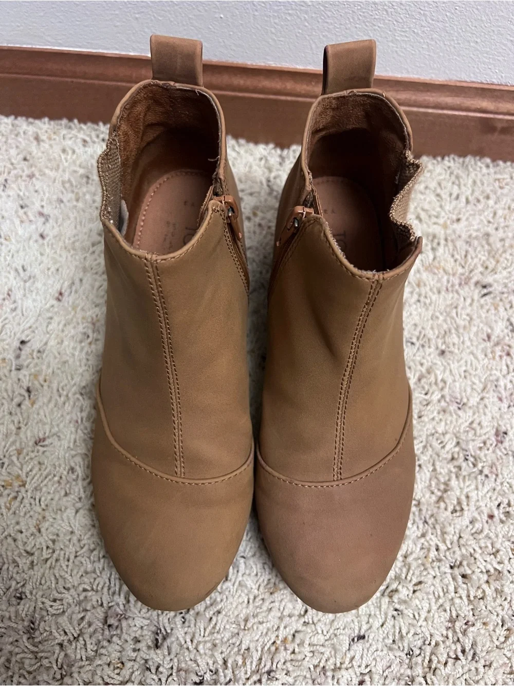 Toms Kids Tan Wedge Ankle Boots